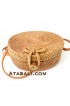 Ata round bag plain pattern with ribbon clip 